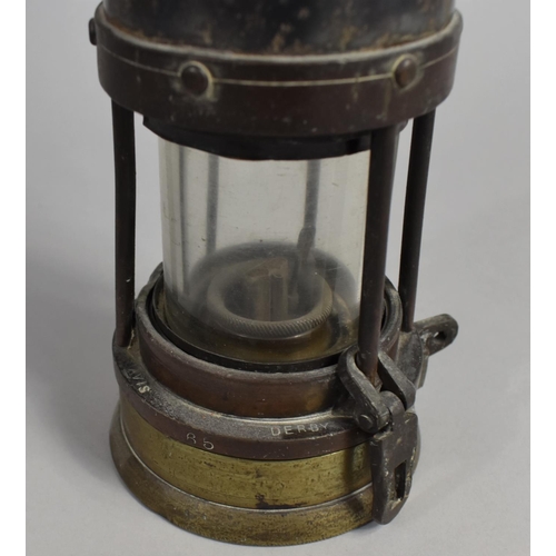 65 - A Vintage Brass and Iron Miners Safety Lamp