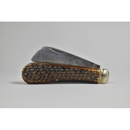 83 - A 19th Century Folding Pruning Knife with Horn Scales