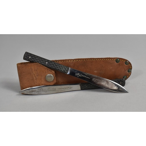 87 - A Pair of Truflite Throwing Knives in Leather Sheath