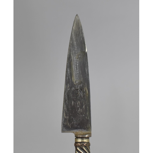 90 - An Argentinean Gaucho Knife with Silver Plated handle and Scabbard Blade Inscribed Tandil Industria,... 