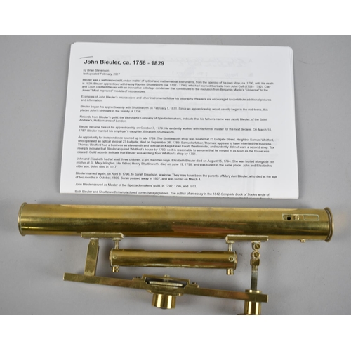 94 - An Early 20th Century Lacquered Brass Surveyors Level by Bleuler, 26cms Long