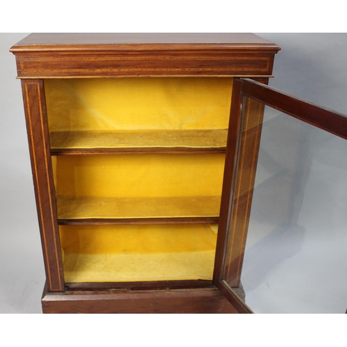 95 - An Inlaid Mahogany Display Cabinet with Two Inner Shelves, 76cm Wide