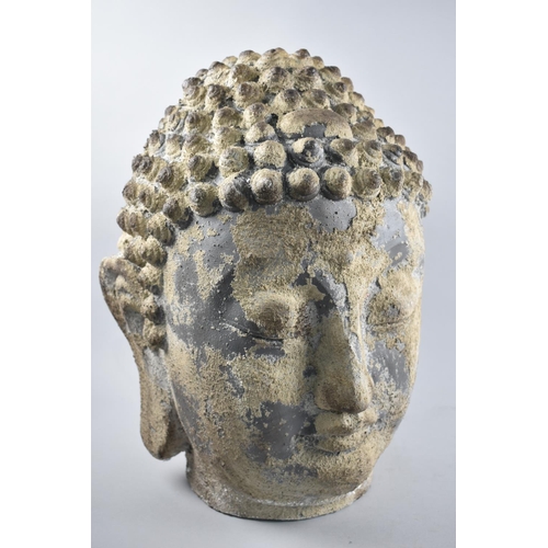 98 - A Modern Stone Effect Large Buddhas Head, 44cm High