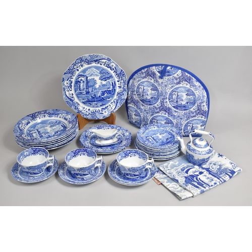 371 - A Collection of Spode Italian Blue and White to Comprise Cups and Saucers, Side Plates, Bowls, Minia... 