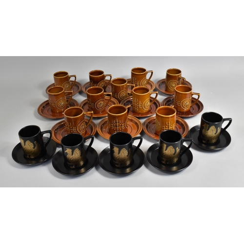 372 - A Portmeirion Totem Treacle Glazed Coffee Set Together with a Part Phoenix Example