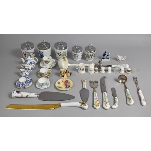 380 - A Collection of Various Ceramics to Comprise Royal Worcester Egg Coddlers, Miniature Coalport Willow... 