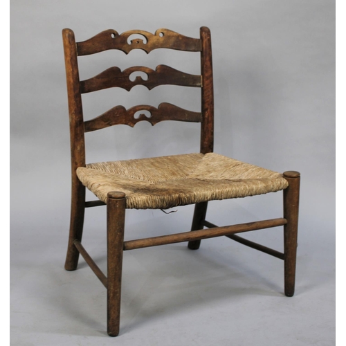 491 - A 19th Century Rush Seated Ladder Back Chair