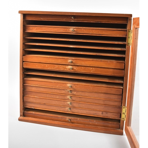 71 - An Early/Mid 20th Century Collectors or Engineers Chest, Glazed Door to Fitted Interior with Eight D... 