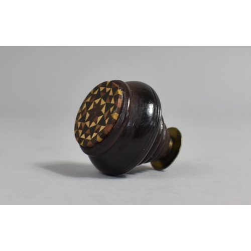 73 - A Tunbridgeware Pipe Bowl Tamper of Turned Form, 4cms High