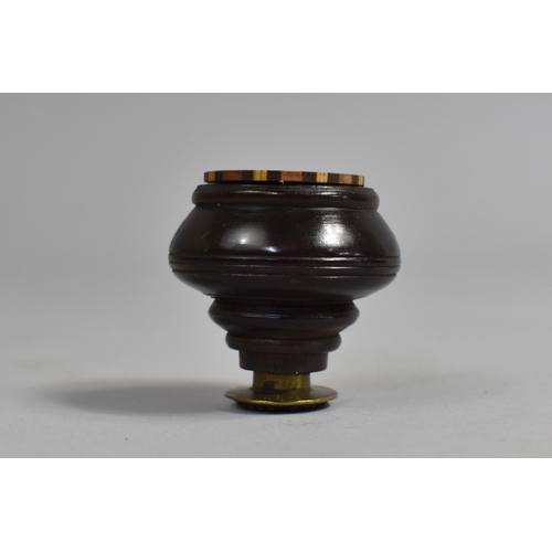 73 - A Tunbridgeware Pipe Bowl Tamper of Turned Form, 4cms High