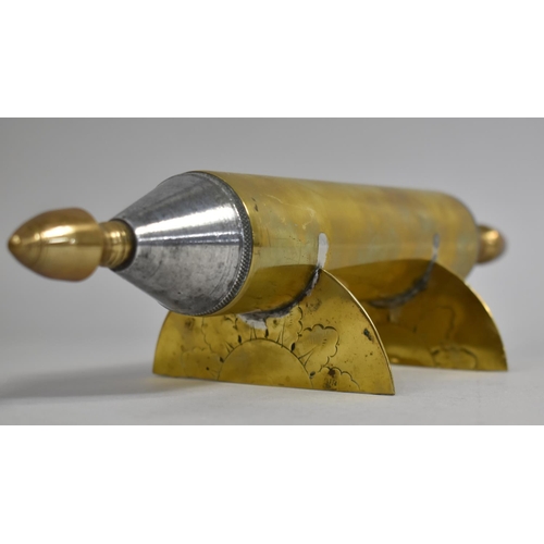 87 - A Trench Art Cylindrical Money Box together with a Letter Opener having Town Crest of Ypres Mount, 2... 