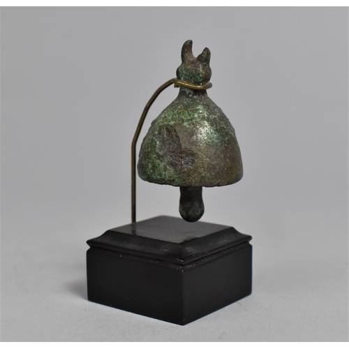 23 - An Ancient Bronze Bell Set on Museum Style Display Stand, Bell 45cms High