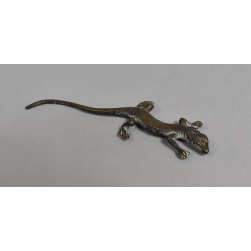 4 - A Small Bronze Study of a Salamander Lizard, 9.5cms Long