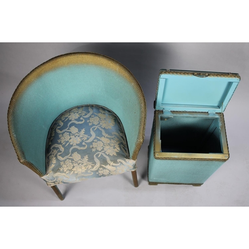 514 - A Loom Style Linen Box and Matching Tub Armchair