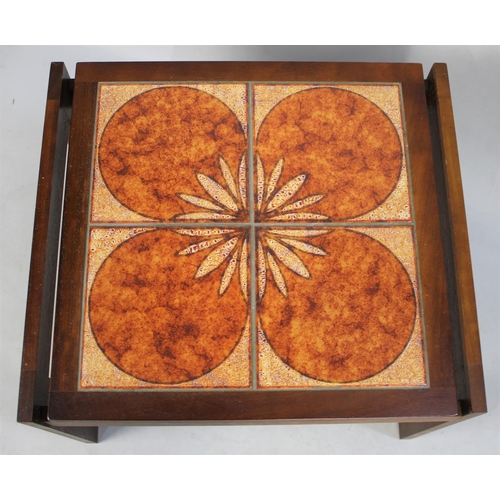 519 - A 1970's Tile Top Coffee Table, 54x48cm