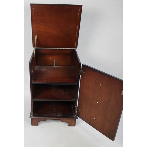 527 - A Modern Mahogany Shelved Cabinet with Faux Drawer Front, 45cm wide