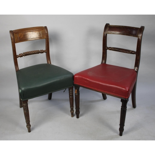 535 - A Collection of Ten 19th Century Mahogany Framed Dining Chairs