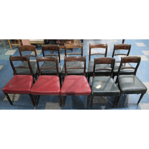 535 - A Collection of Ten 19th Century Mahogany Framed Dining Chairs