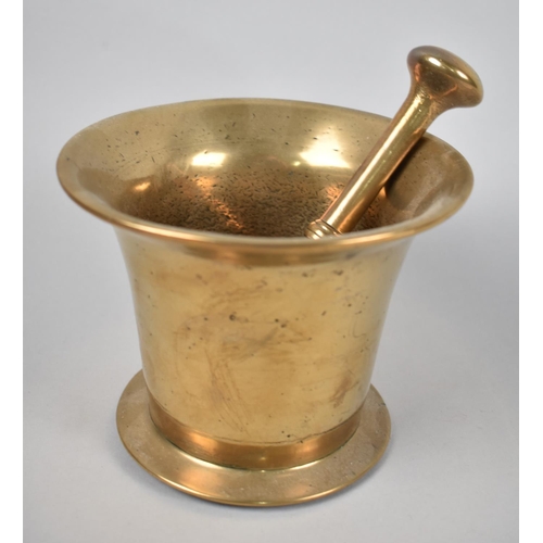 65 - A 19th Century Bronze Pestle and Mortar, 14.5cms Diameter