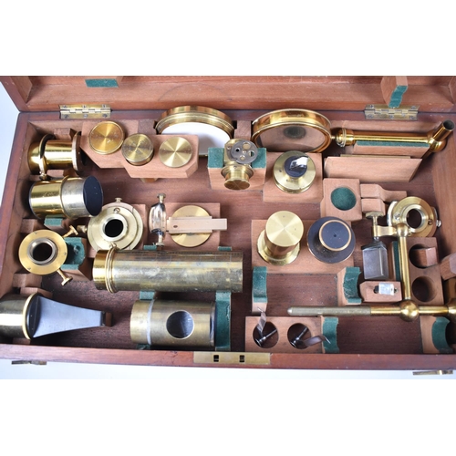 9 - A Late 19th/Early 20th Century Cased Microscope Accessory Kit, 43cms Wide