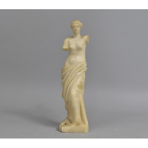10 - A Carved Alabaster Grand Tour Figure, Venus De Milo, 22cms High