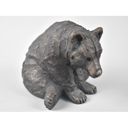 15 - A Cast Resin Study of Seated Bear by Suzie Marsh, 12cms High