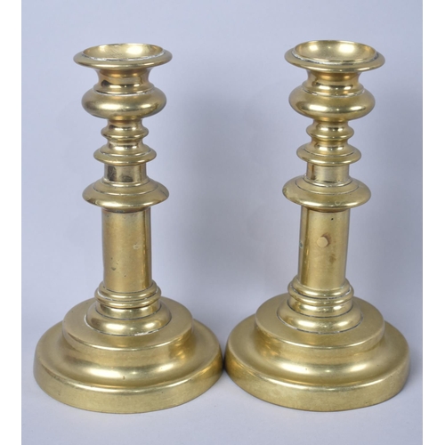 18 - A Pair of Late 19th Century Candlesticks, 18cms High