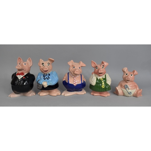 A Set of Five Natwest Pigs