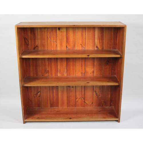 58 - A Modern Pine Three Shelf Open Bookcase, 91cms Wide