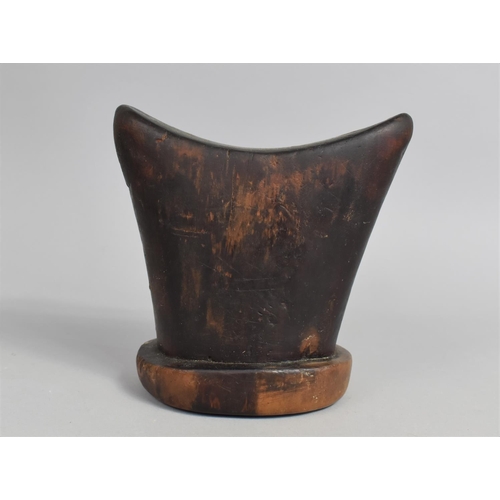 100 - A Vintage Carved Wooden South African Head Rest, 15cms High