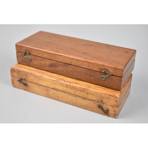 145 - Two Early/ Mid 20th Century Cased Sets of Brass Metric Weights