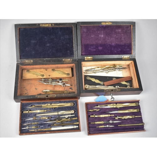 161 - Two Late 19th/Early 20th Century Mahogany Cased Drawing Sets