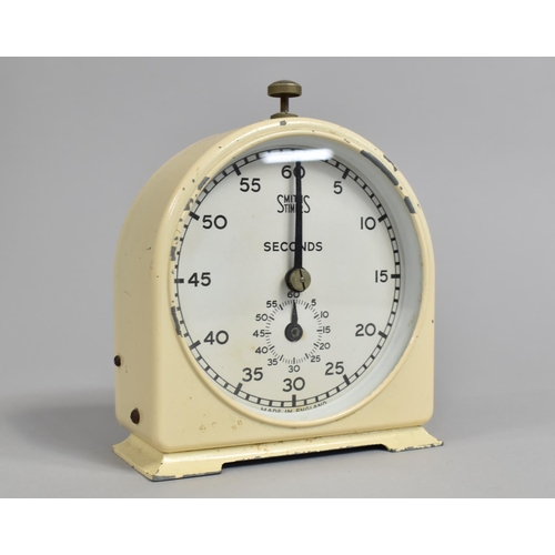 163 - A Vintage Cream Painted Clockwork Seconds Timer, The Smiths Timer, 14cms High