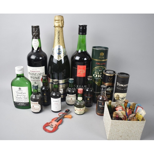 182 - A Collection of Various Wines, Single Malt Whiskies, Miniatures Etc