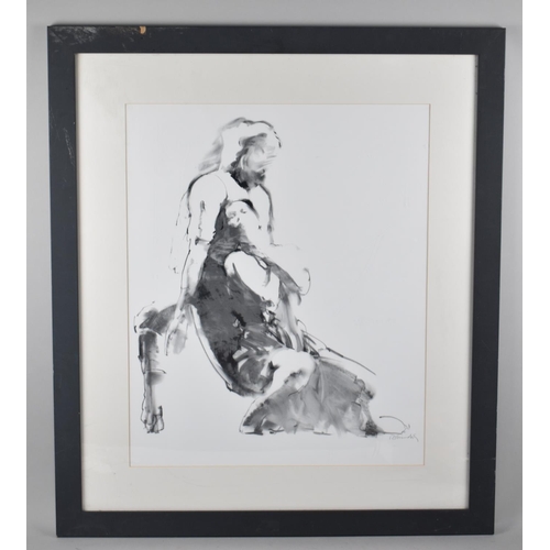 185 - A Large Framed American Print of Dancers After Robert Heindel, 1938-2005, 45x56cm