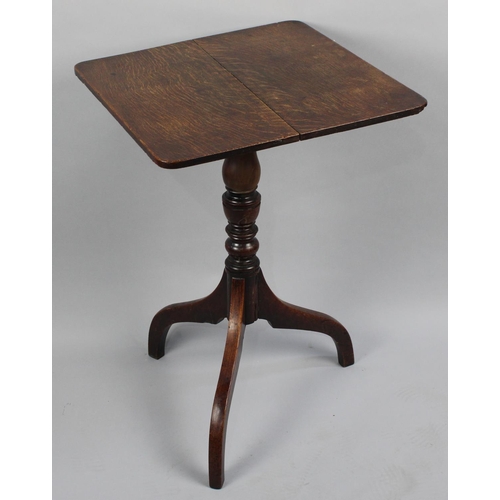 463 - A 19th Century Square Topped Tripod Table in Oak, 51cms