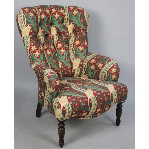 476 - A Nice Quality Liberty Button Upholstered Ladies Nursing Chair