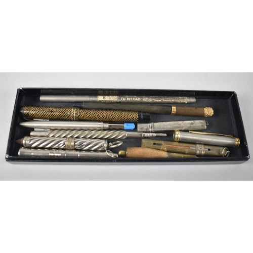 485 - A Collection of Various Late 19th Century and 20th Century Pens to Include Propelling Case and Penci... 