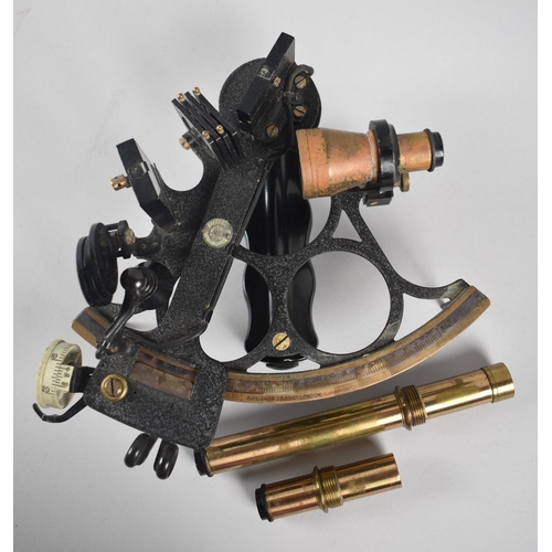 77 - A Vintage Brass Mounted Sextant by H Hughes and Son, Ltd, London