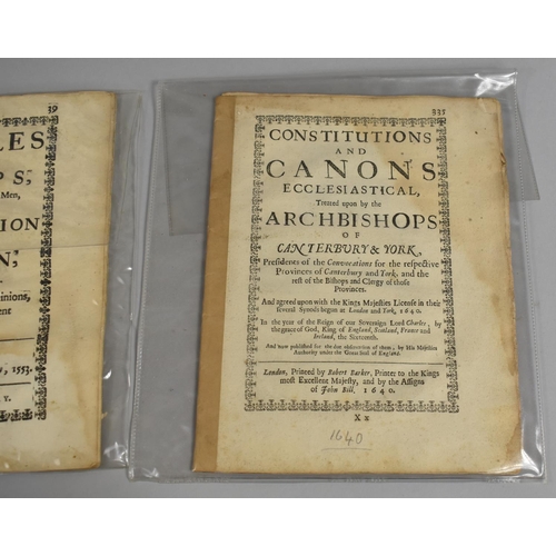 93 - A Collection of 16th and 17th Century Printed Documents, Injunctions Given by The Queen's Majesty Co... 