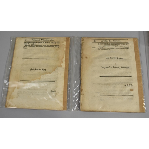 93 - A Collection of 16th and 17th Century Printed Documents, Injunctions Given by The Queen's Majesty Co... 