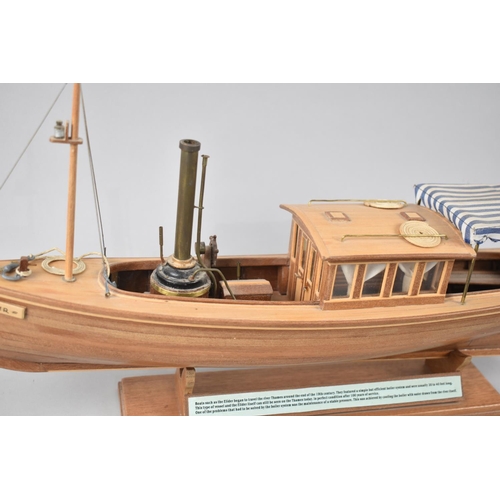 107 - A Nicely Detailed Model of Steam Powered Riverboat, The Elidir, 45cms Long and Also a Wooden Model o... 