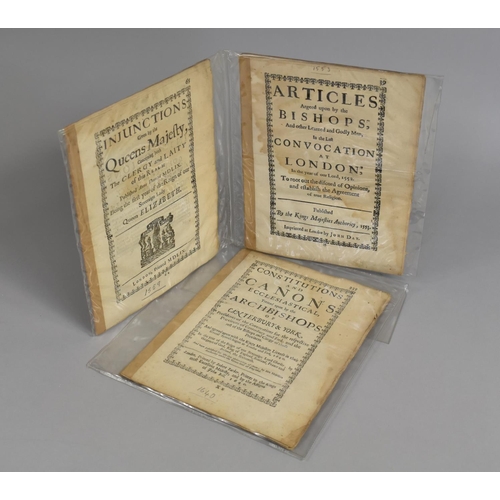 115 - A Collection of 16th and 17th Century Printed Documents, Injunctions Given by The Queen's Majesty Co... 