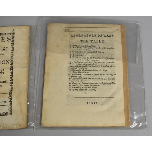 115 - A Collection of 16th and 17th Century Printed Documents, Injunctions Given by The Queen's Majesty Co... 