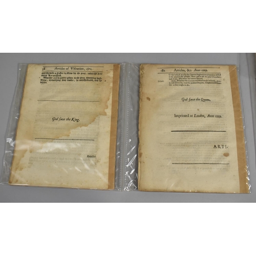 115 - A Collection of 16th and 17th Century Printed Documents, Injunctions Given by The Queen's Majesty Co... 