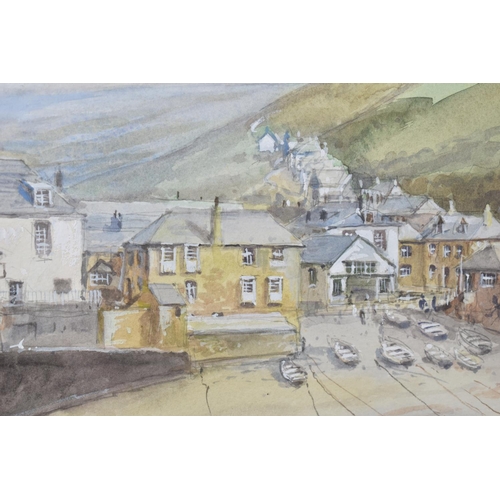 133 - A Framed Watercolour, A Bright Day, Port Isaac by Frank McNichol, 43x33cms