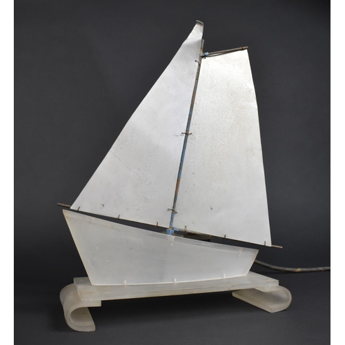 144 - A Mid 20th Century Table Lamp in the form of a Sailing Boat, 28cm long