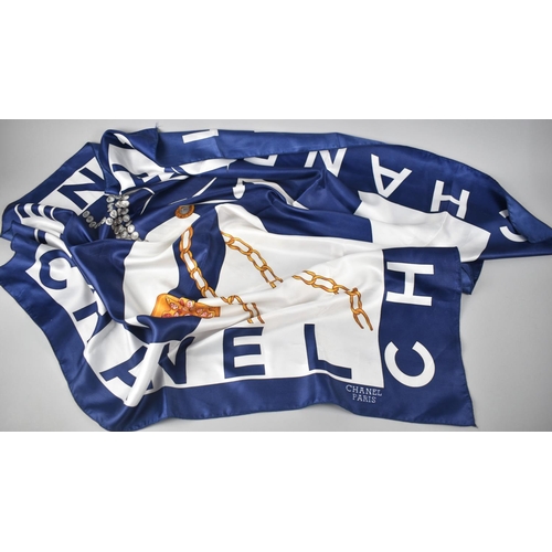 160 - A Replica Faux Silk Scarf in the Manner of Chanel