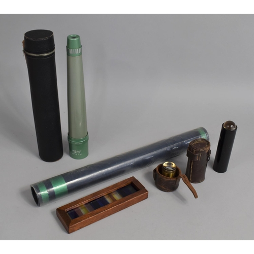 177 - A Collection of Items to Include Brass Lens with War Department Crows Foot Mark, Philo 10x30 Spottin... 