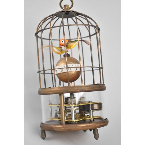 22 - A Reproduction Bird Cage Automaton Clock, Working, 17cms High